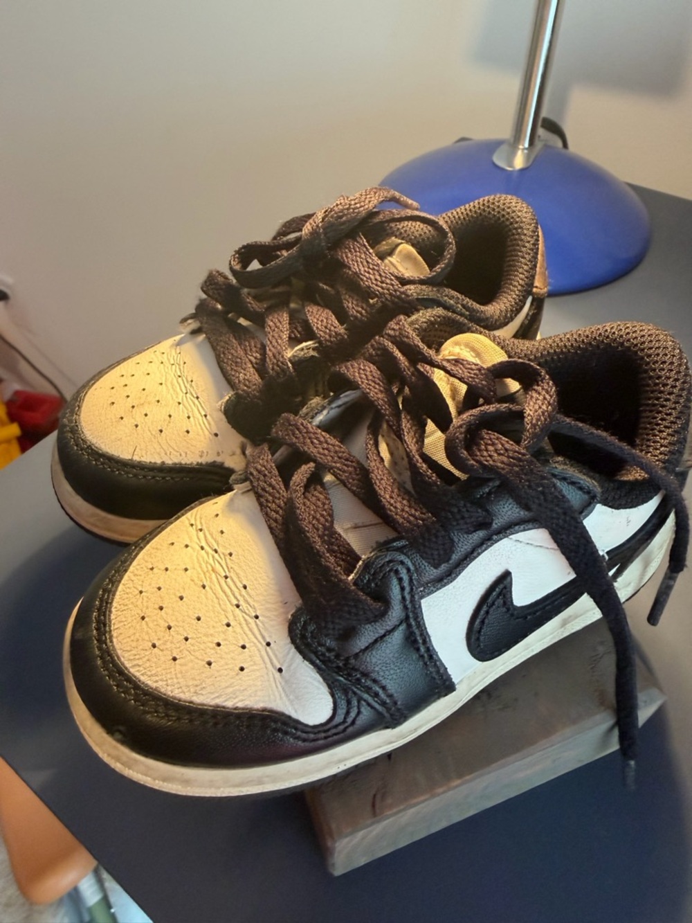 Jordan Kids Black and White Low-Top Sneakers
